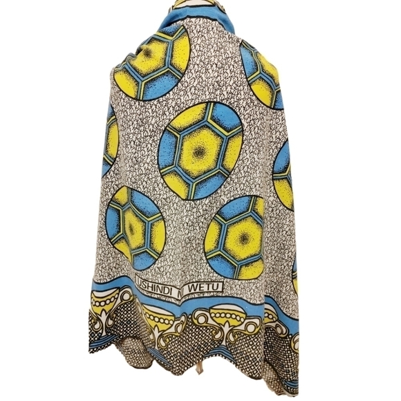 AFRICAN MASAI Kenya Katenge Cotton Soccer Fabric Wrap Scarf Towel - Picture 5 of 12